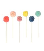 Meri Meri Multi Pompom Cake Toppers (x 6) - Image 4