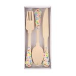 Meri Meri Elegant Floral Wooden Cutlery Set (x 24)