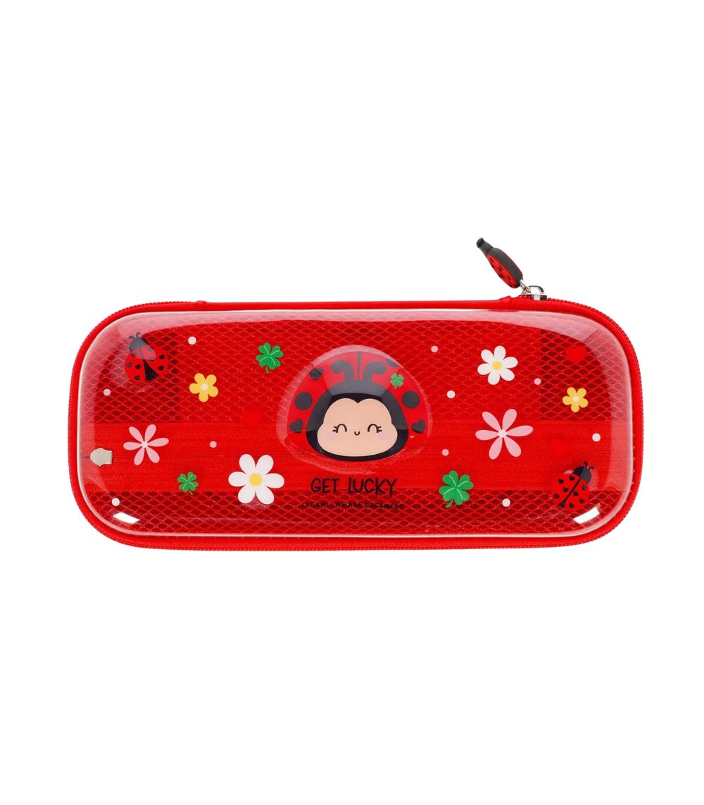 232 Ladybug Rigid Transparent Pencil Case - WonderWow - Image 1