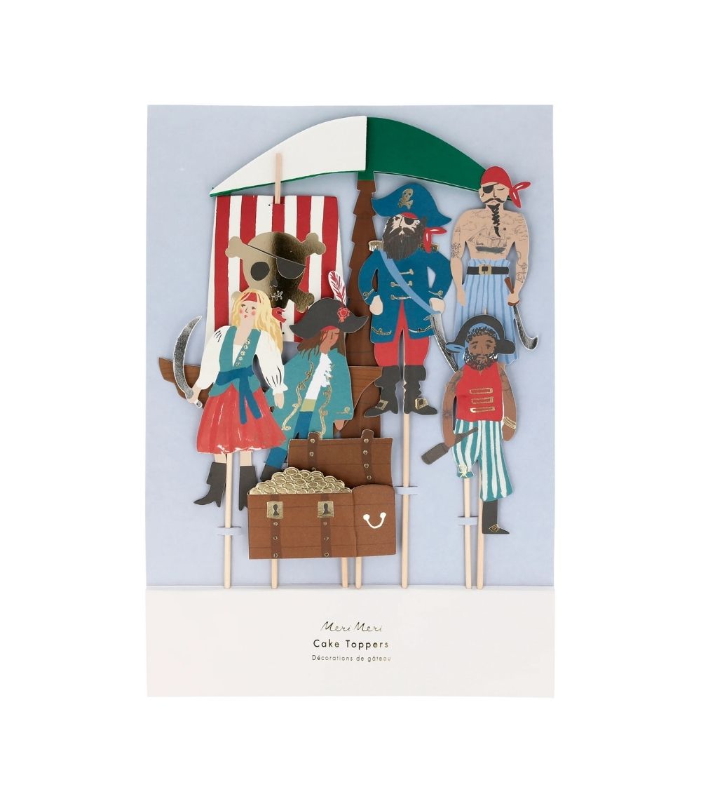 239 Pirates & Palm Tree Cake Toppers (x 7) - Image 1