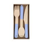 Meri Meri Cornflower Blue Wooden Cutlery Set (x 24)