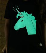 Kids Interactive Glow In The Dark Unicorn T-Shirt - Black - Image 6