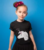 Kids Interactive Glow In The Dark Unicorn T-Shirt - Black - Image 3