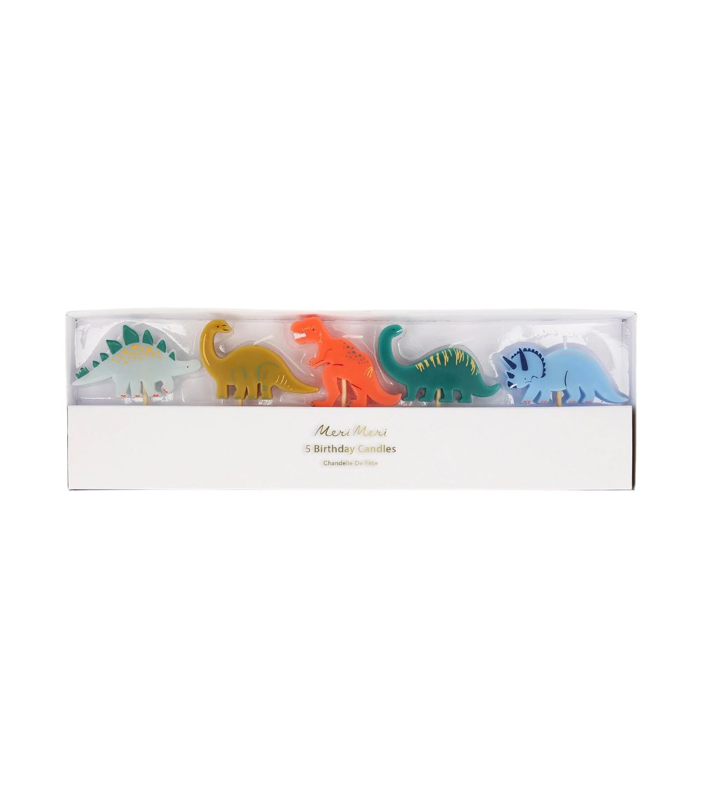 296 Meri Meri Dinosaur Candles (x 5) - Image 1