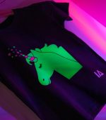 Kids Interactive Glow In The Dark Unicorn T-Shirt - Black - Image 5