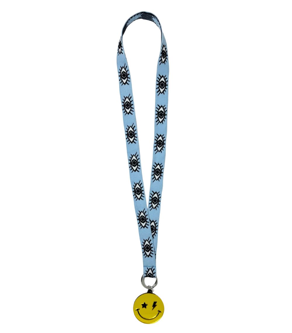 31 Smiley Storm Blue Lanyard - Image 1