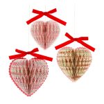 Meri Meri x Liberty Paper Honeycomb Heart Decorations (x 3)
