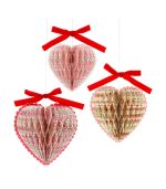 Meri Meri x Liberty Paper Honeycomb Heart Decorations (x 3)