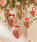 Meri Meri x Liberty Paper Honeycomb Heart Decorations (x 3) - Image 2