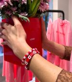 Mamacita Square Crush Tile Bracelet, Red/Pink - Image 4