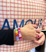 Mamacita Mosaic Muse Tile Bracelet, Red/Pink - Image 3