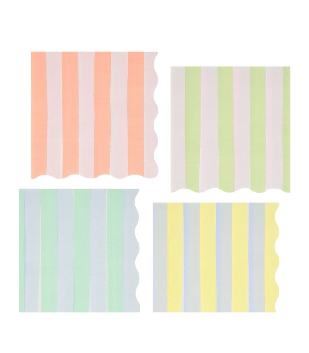 391 Meri Meri Pastel Stripe Large Napkins (x 16) - Image 1