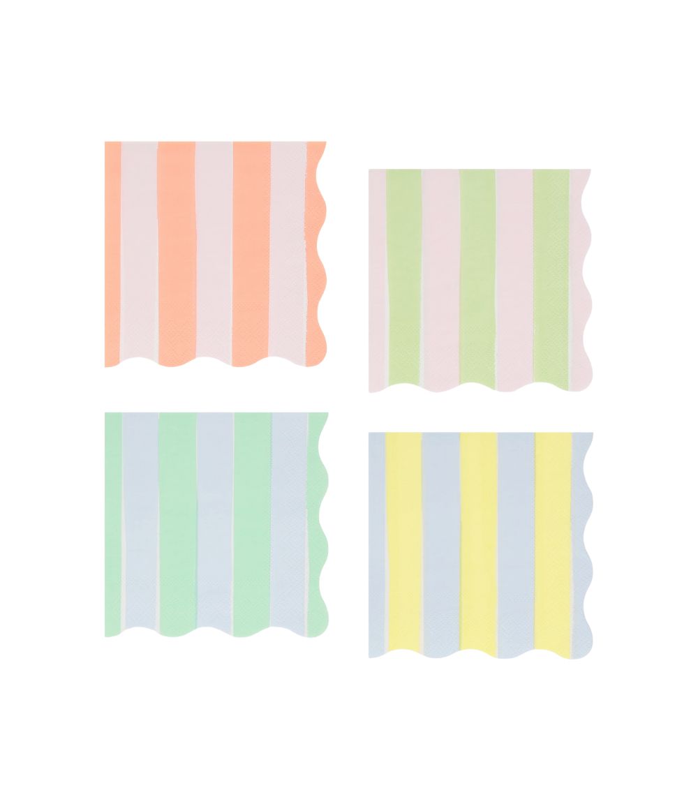 392 Meri Meri Pastel Stripe Small Napkins (x 16) - Image 1