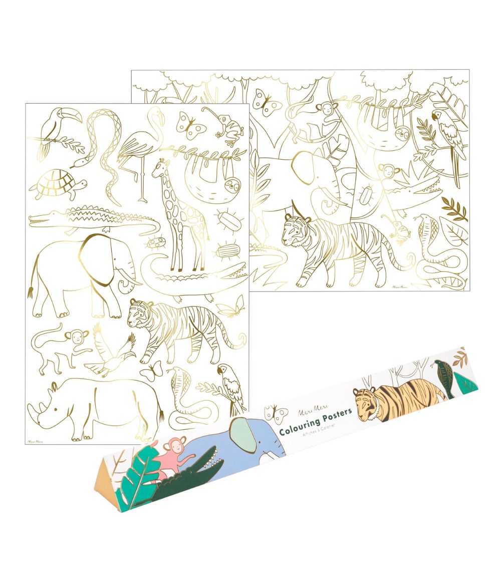 408 Meri Meri Jungle Colouring Posters (x 2) - Image 1