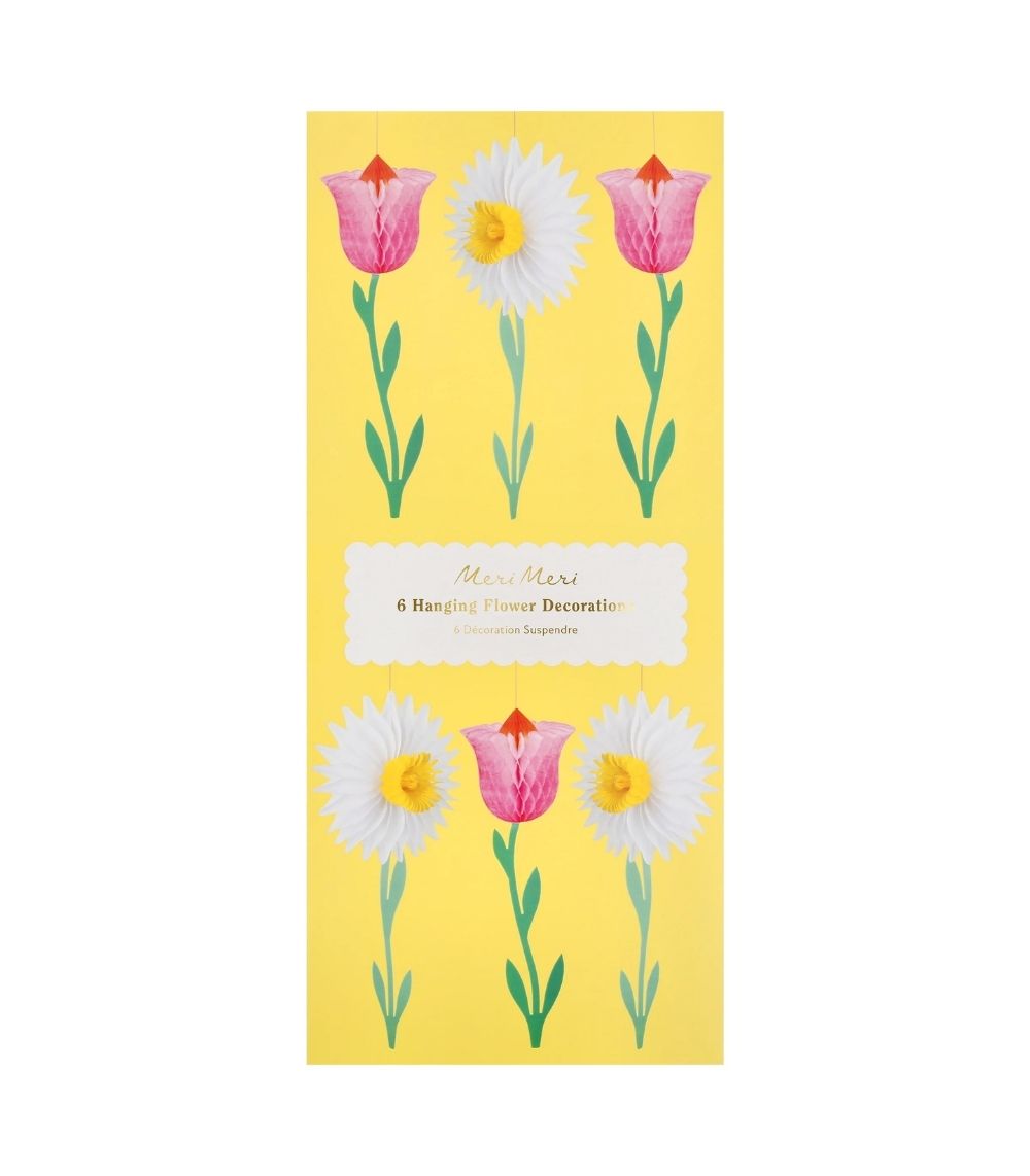 74 Meri Meri Honeycomb Flower Decorations (x 6) - Image 1