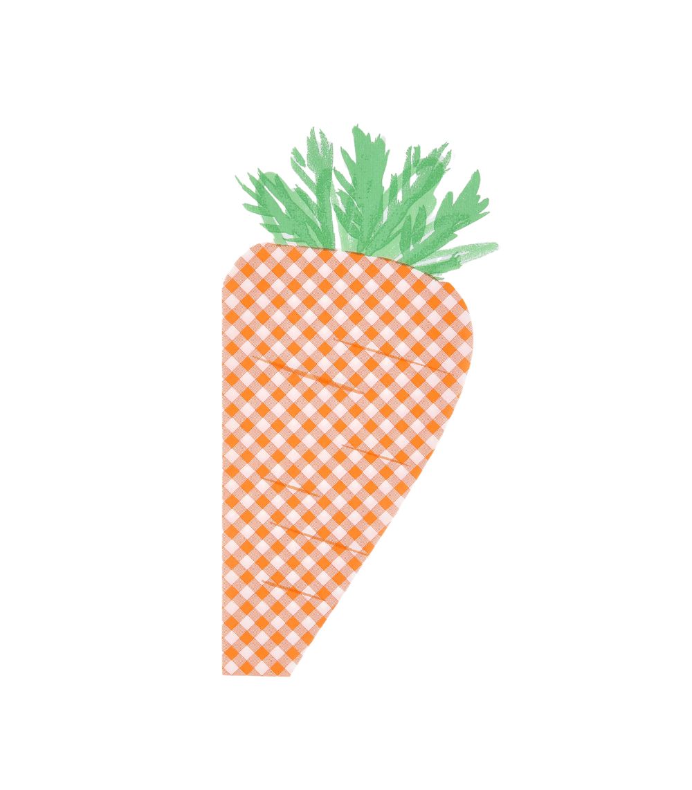 85 Gingham Carrot Napkins (x 16) - Image 1
