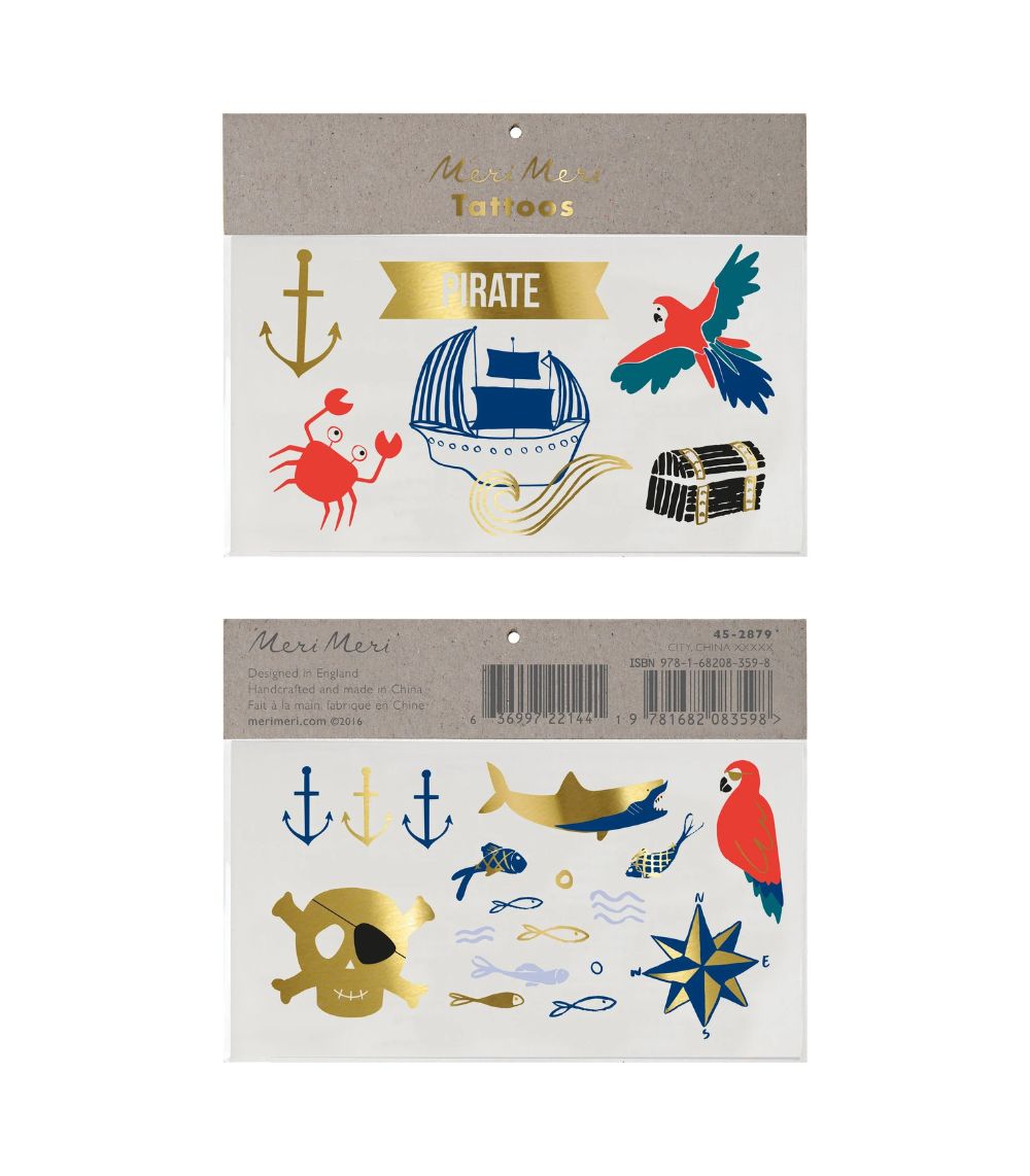meri meri (2) Meri Meri Pirate's Bounty Large Temporary Tattoos - Image 1