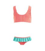 Natty Bikini, Orange Turquoise Carreaux