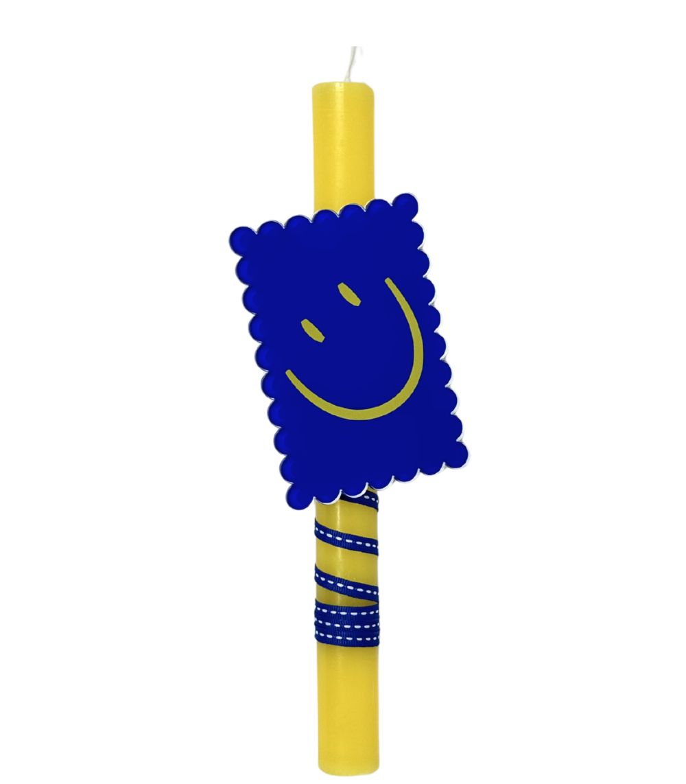 126 Smiley Ticket Easter Candle - Image 1