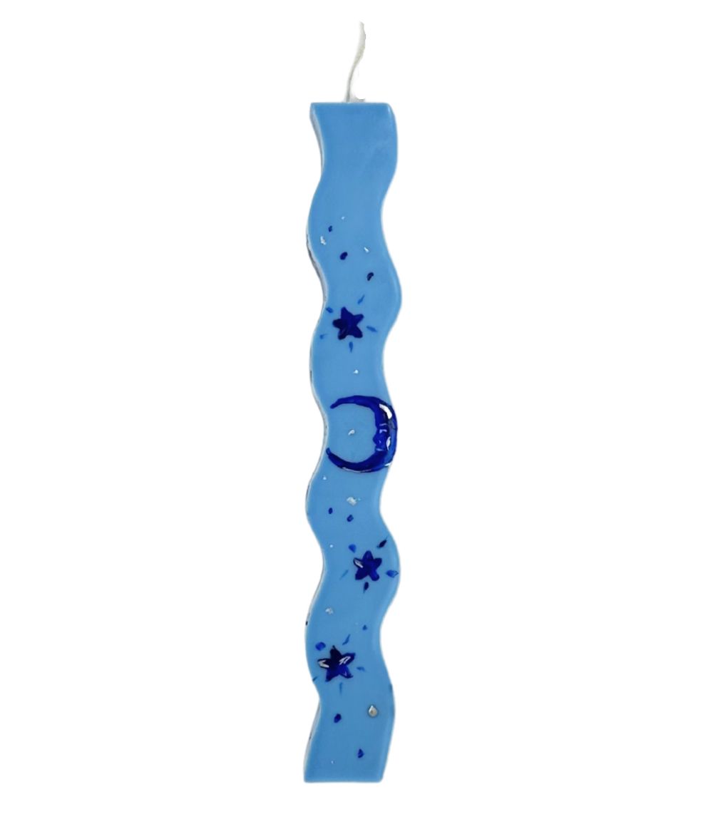 19 Celestial Swirl Hand-Painted Easter Candle - Image 1