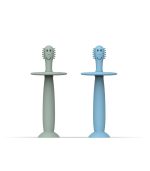 Mint Green And Light Blue Training Toothbrush With Stopper - Image 6