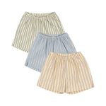 3 Pack Azur Shorts, Soleil/Bleu/Basil Stripe