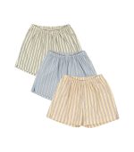 3 Pack Azur Shorts, Soleil/Bleu/Basil Stripe