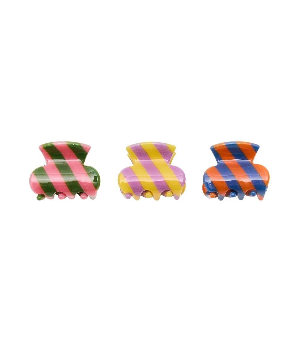 195 Striped Mini Claw Clips - Image 1