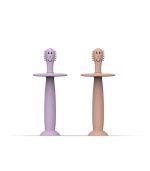 Dusty Pink And Lilac Training Toothbrush With Stopper - Image 3