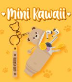 Teddy Bear Coin Purse with Key Ring - Mini Kawaii - Image 5