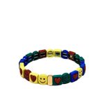 Mamacita Pop Love Smiley Tile Bracelet Blue/Yellow/Green