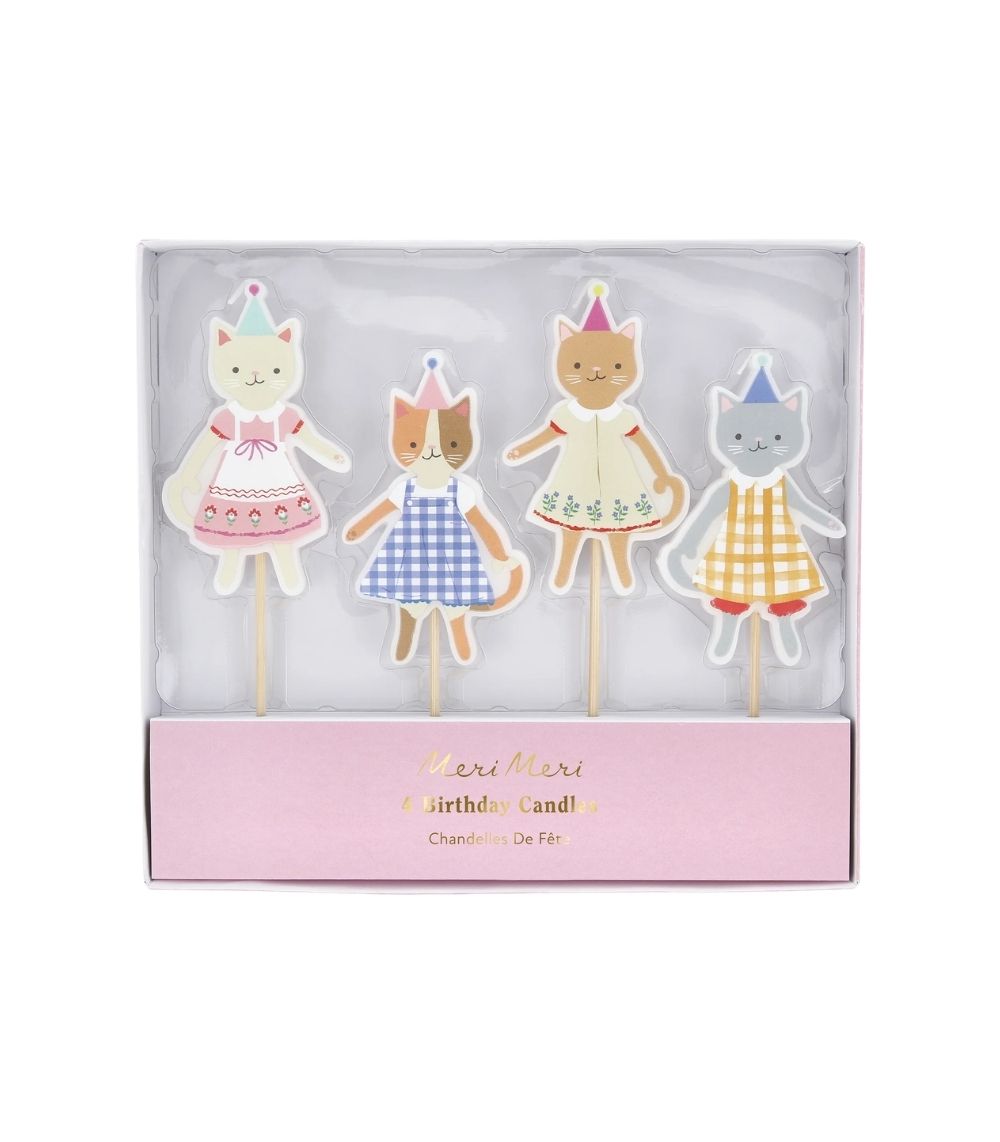 44 Meri Meri Kitten Club Candles (x 4) - Image 1