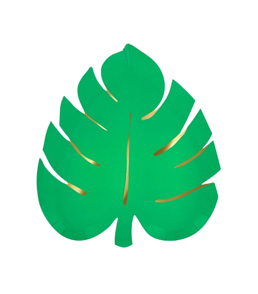 49 Meri Meri Tropical Leaf Plates (x 8) - Image 1