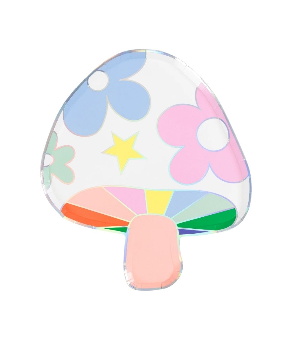 59 Meri Meri Groovy Mushroom Plates (x 8) - Image 1