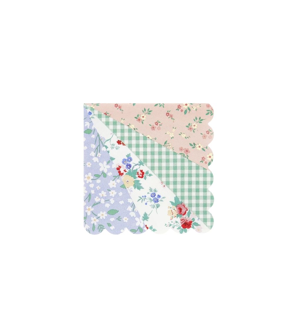 62 Meri Meri Patchwork Small Napkins (x 16) - Image 1