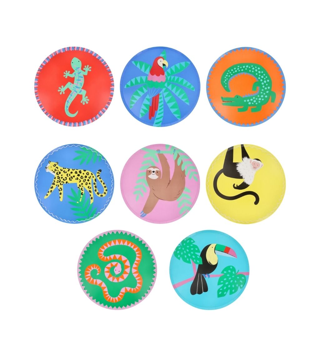 8 Meri Meri Jungle Jamboree Side Plates (x 8) - Image 1