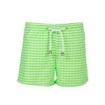 Boy's Swim Shorts, Fluo Carreaux