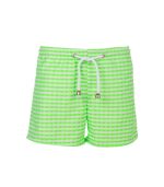 Boy's Swim Shorts, Fluo Carreaux