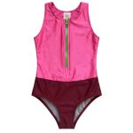 Siren Sleeveless Zip One-Piece, Wild Berry