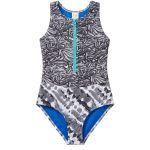 Siren Sleeveless Zip One-Piece, Shadow Wolf