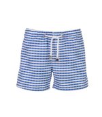 Boy's Swim Shorts, Blue Carreaux