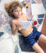 Boy's Swim Shorts, Blue Threads - Image 3