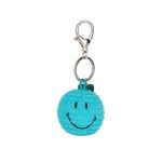 Smiley Keychain ECO Corduroy Teal, 4,5cm