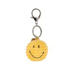 Smiley Keychain ECO Corduroy Yellow, 4,5cm
