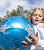Metallic Stars Ball Blue 30cm - Image 2