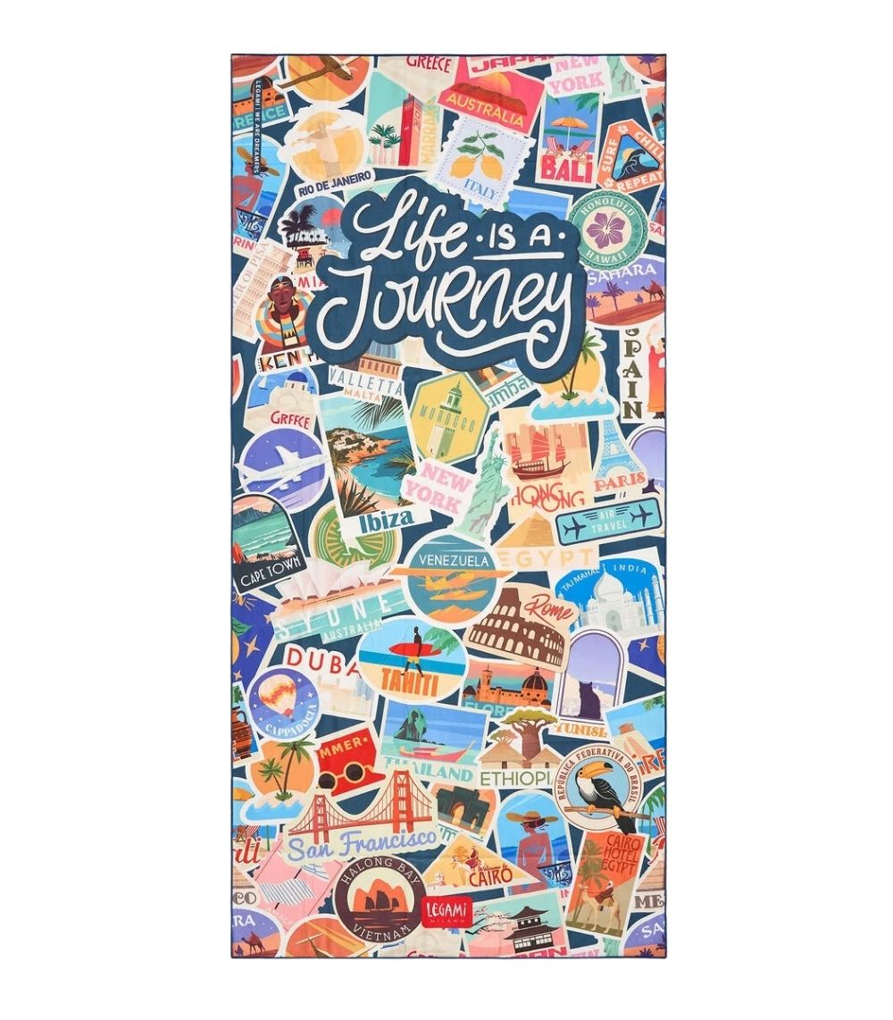 119 Travel Stickers Beach Towel - Image 1