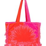 Bicolor Velvet Bubblegum Orange - Terry Tote Beach Bag