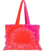 Bicolor Velvet Bubblegum Orange - Terry Tote Beach Bag