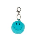 Smiley Keychain ECO Fuzzy Teal, - 5,5cm