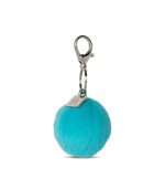 Smiley Keychain ECO Fuzzy Teal, - 5,5cm - Image 3